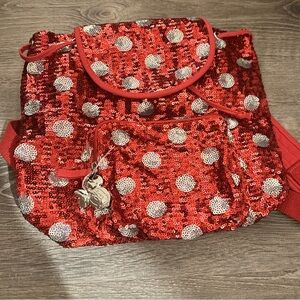 Disney Red and Silver Sequin Backpack
